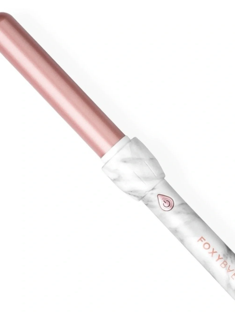FoxyBae Rose Gold Curling Wand with White Marble Handle